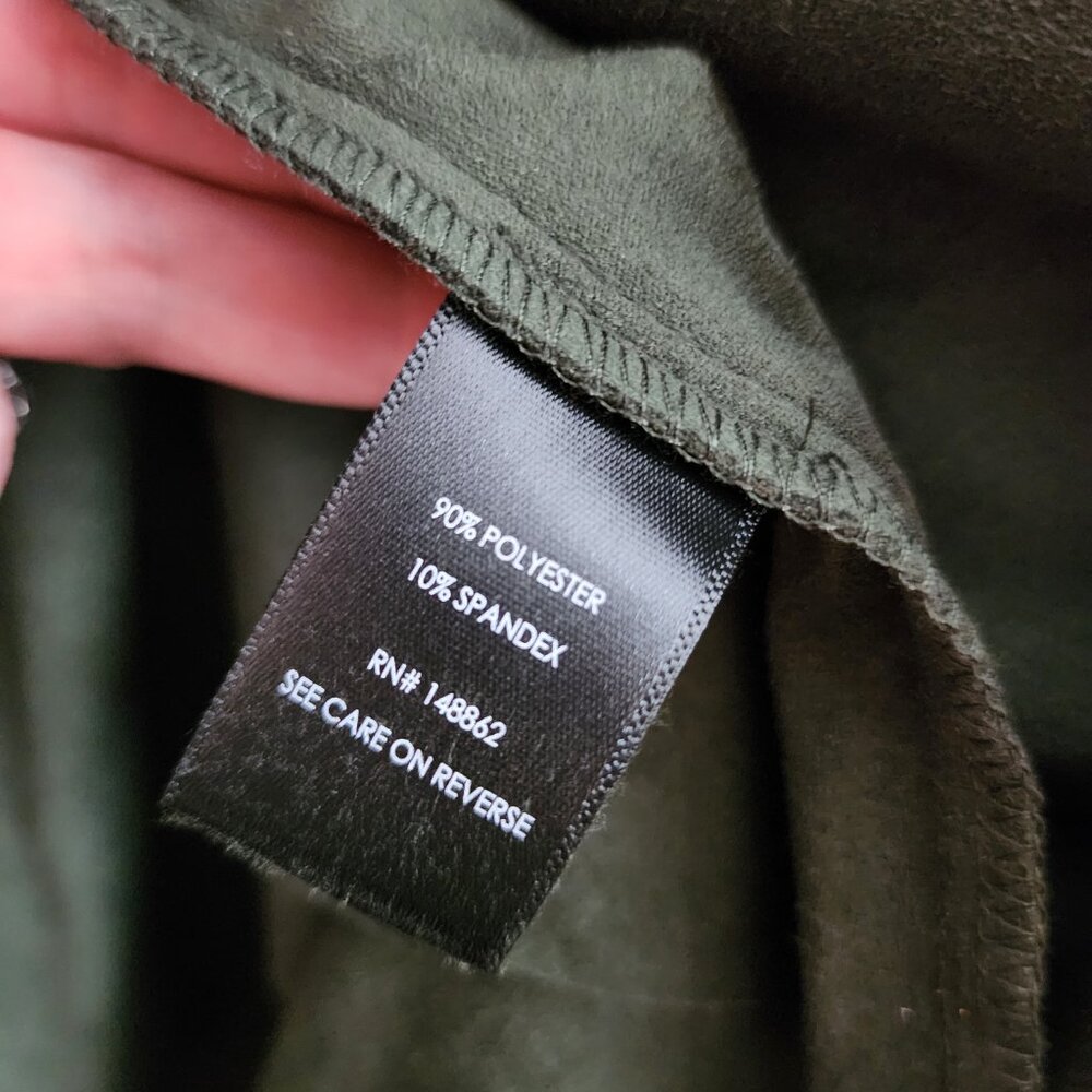 TORRID Fall Green Soft Faux Suede Drape Front Jacket Size 1 - Picture 5 of 7